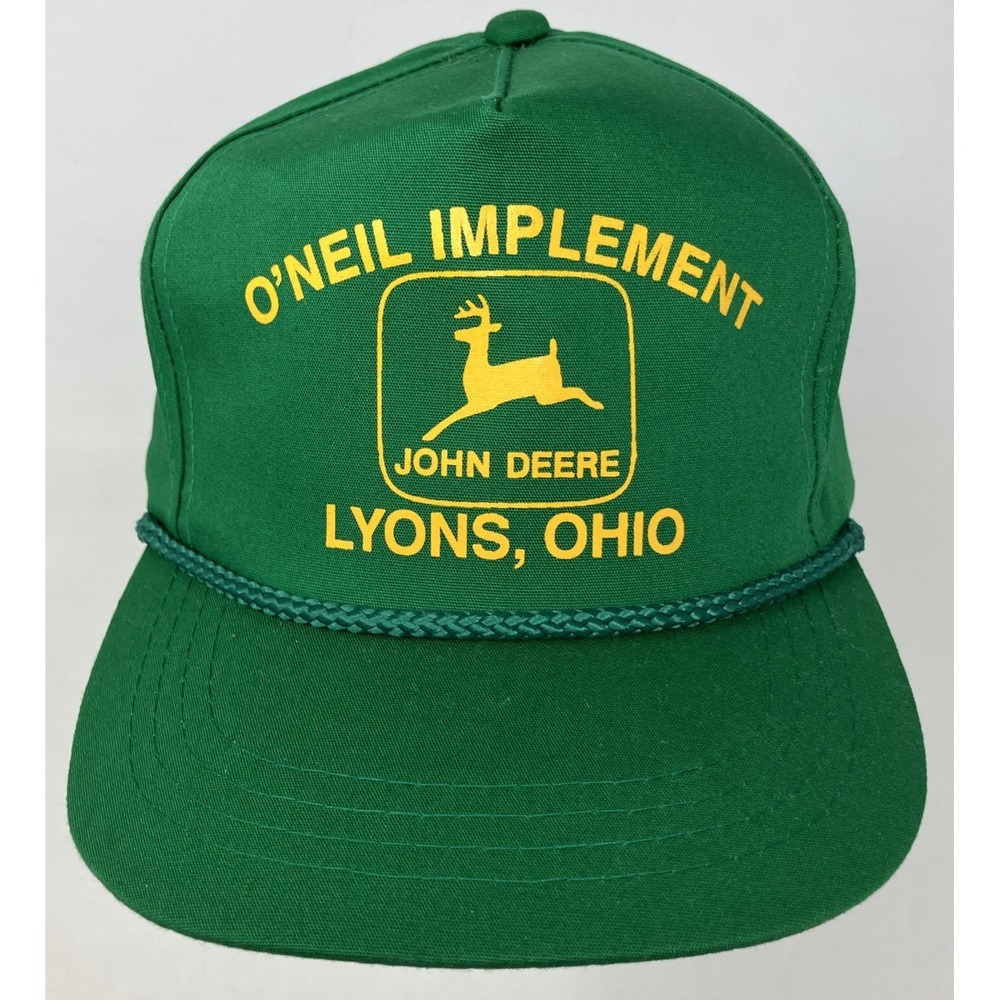 Vintage John Deere O'Neil Implement Lyons,  Ohio‎ Snapback Trucker Farm Hat Cap